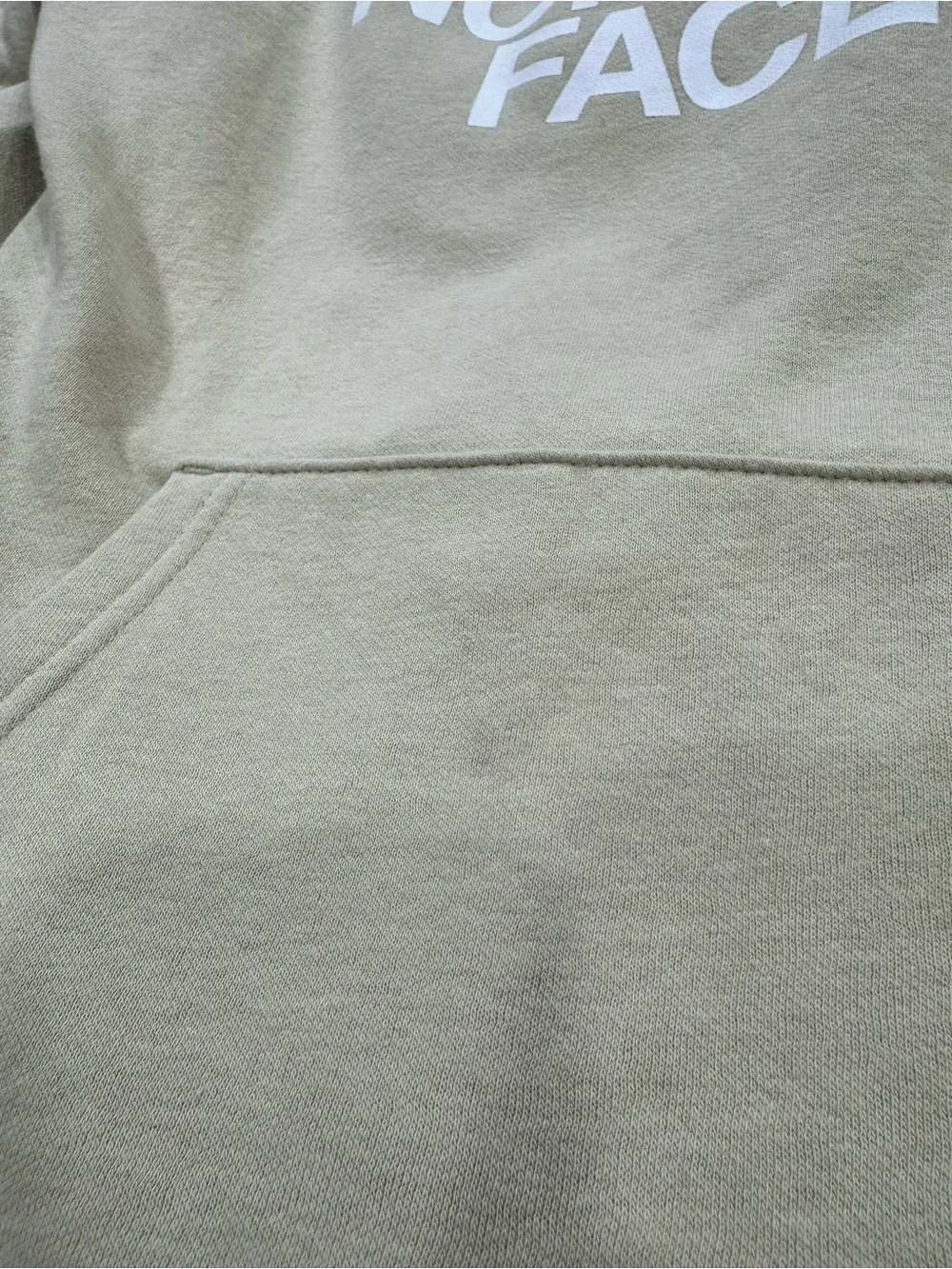The North Face Men’s Cream Crewneck Hoodie with White Logo